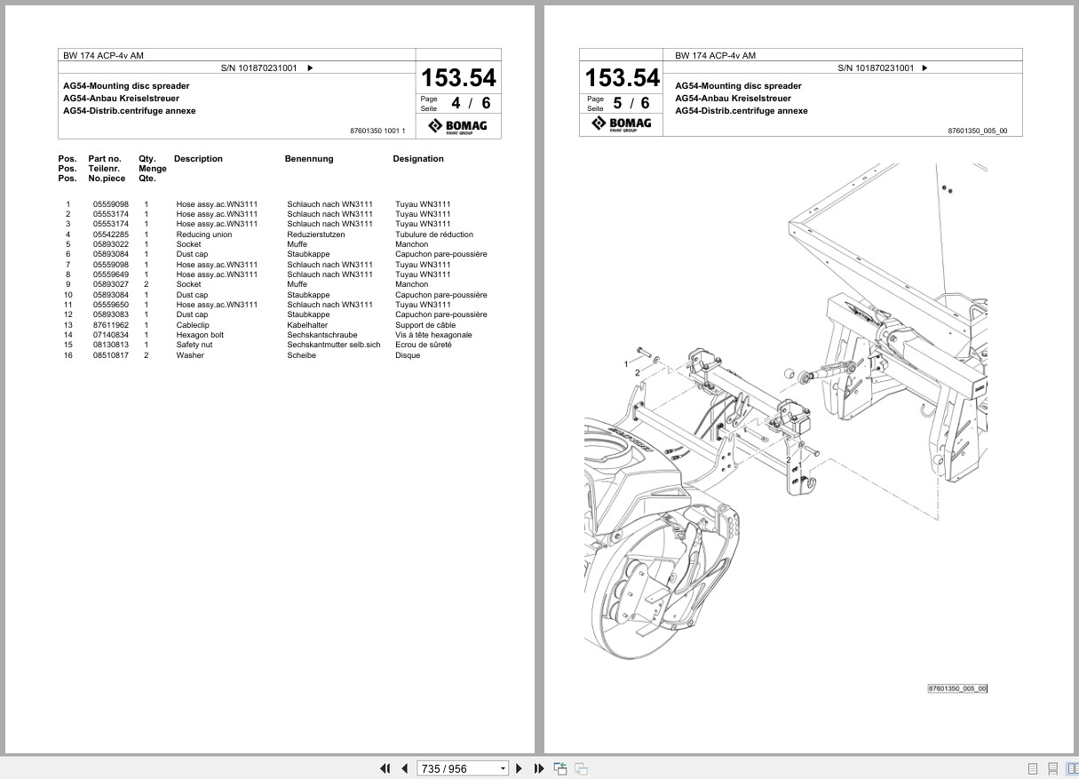 Bomag Combination Roller BW 174 ACP 4v AM Spare Parts Catalog 2020 2021 EN DE FR (2)