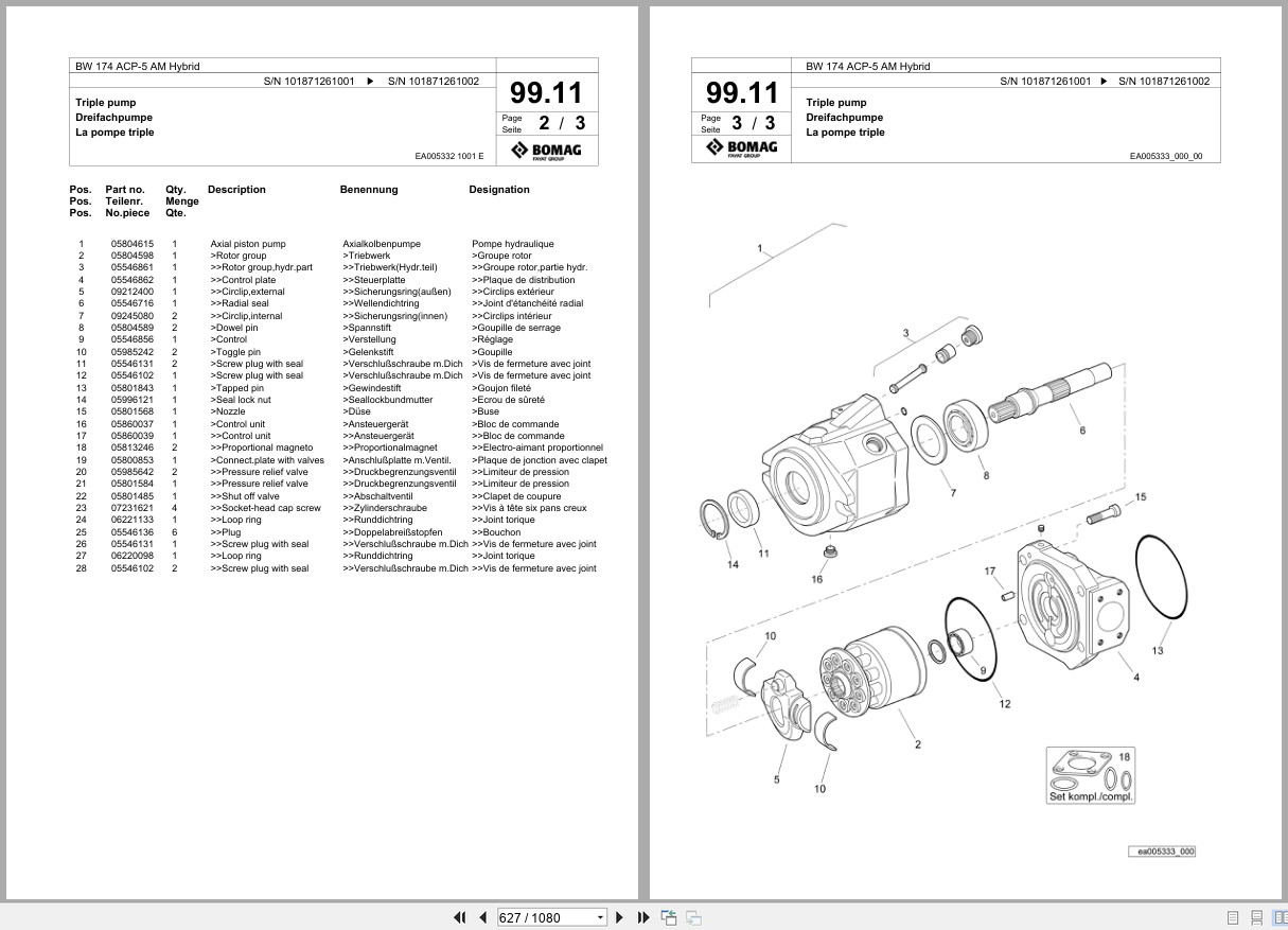 Bomag Combination Roller BW 174 ACP 5 AM Hybrid Spare Parts Catalog 2022 2025 EN DE FR (3)