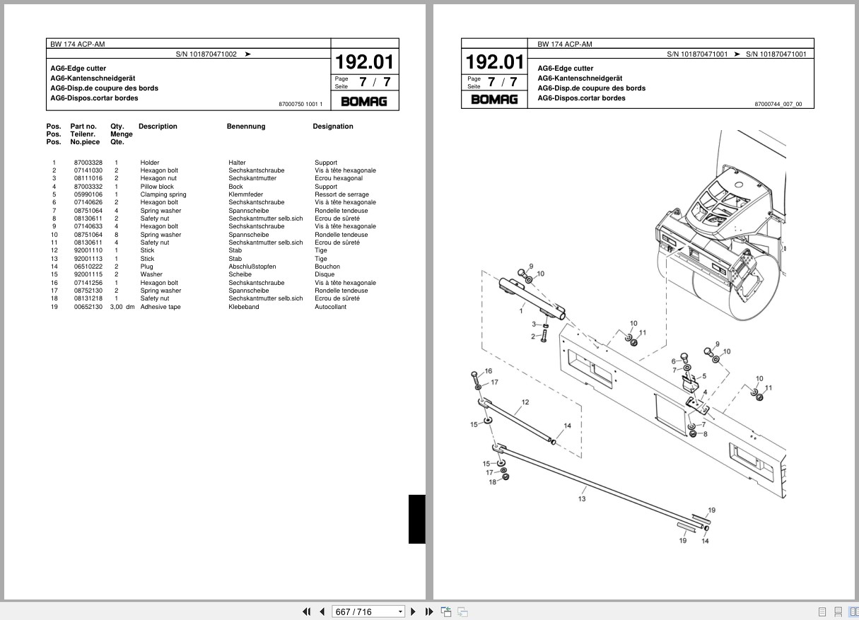 Bomag Combination Roller BW 174 ACP AM Spare Parts Catalog 2007 EN DE FR (2)