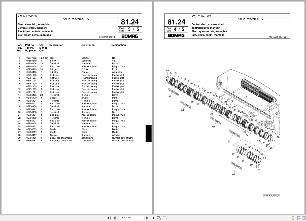 Bomag Combination Roller BW 174 ACP AM Spare Parts Catalog 2007 EN DE FR (3)