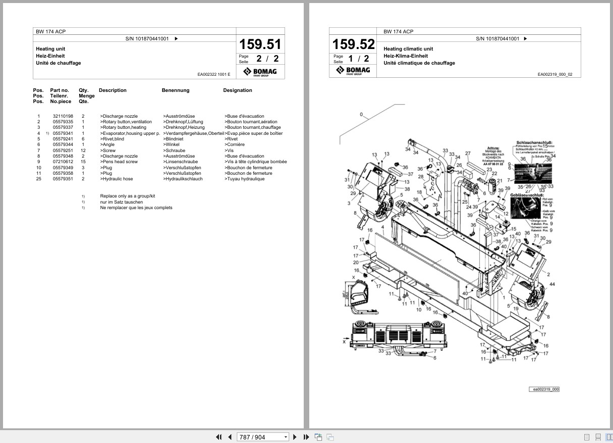 Bomag Combination Roller BW 174 ACP Spare Parts Catalog 2008 2010 EN DE FR (2)