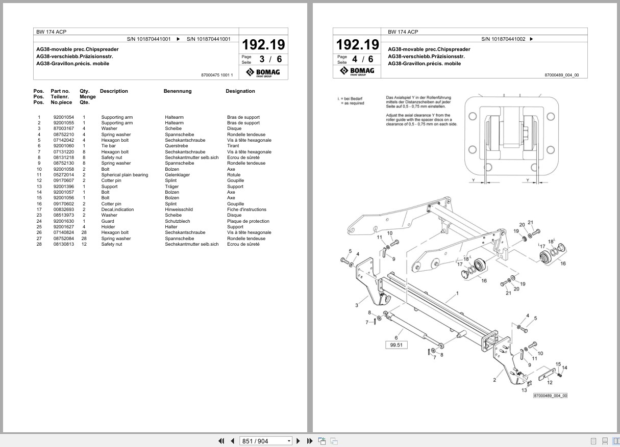 Bomag Combination Roller BW 174 ACP Spare Parts Catalog 2008 2010 EN DE FR (3)