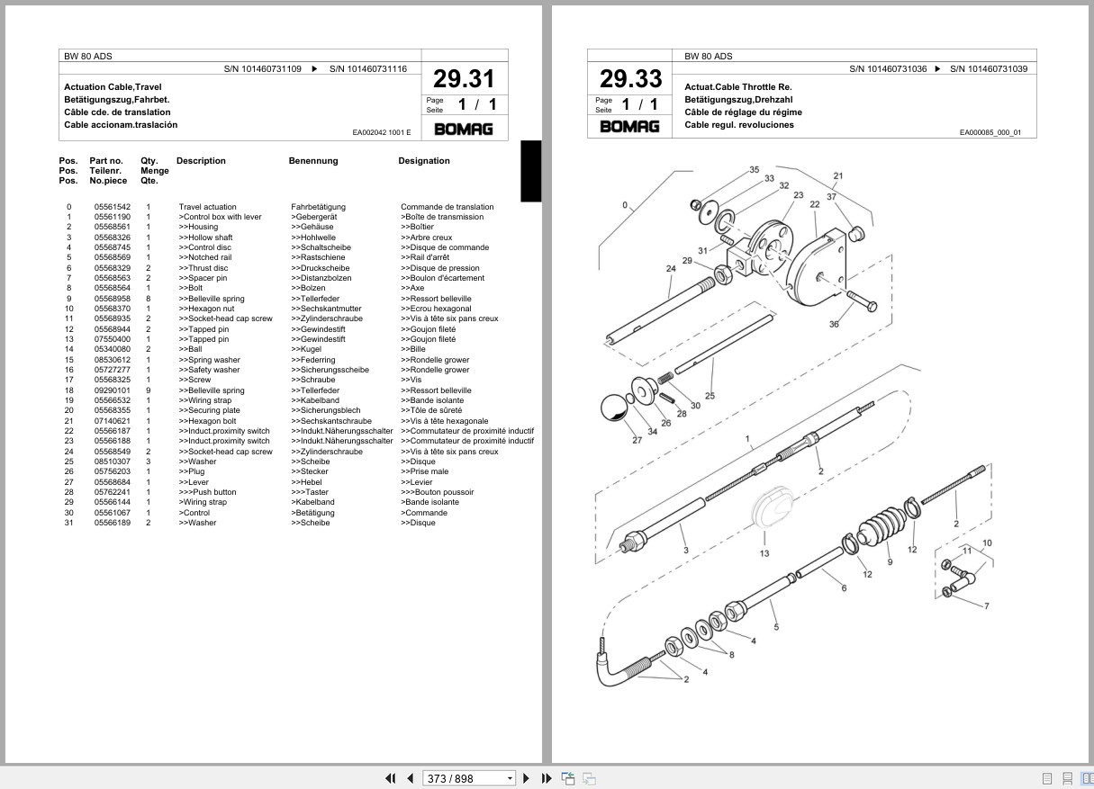 Bomag Combination Roller BW 80 ADS Spare Parts Catalog 2001 2009 EN DE FR (2)