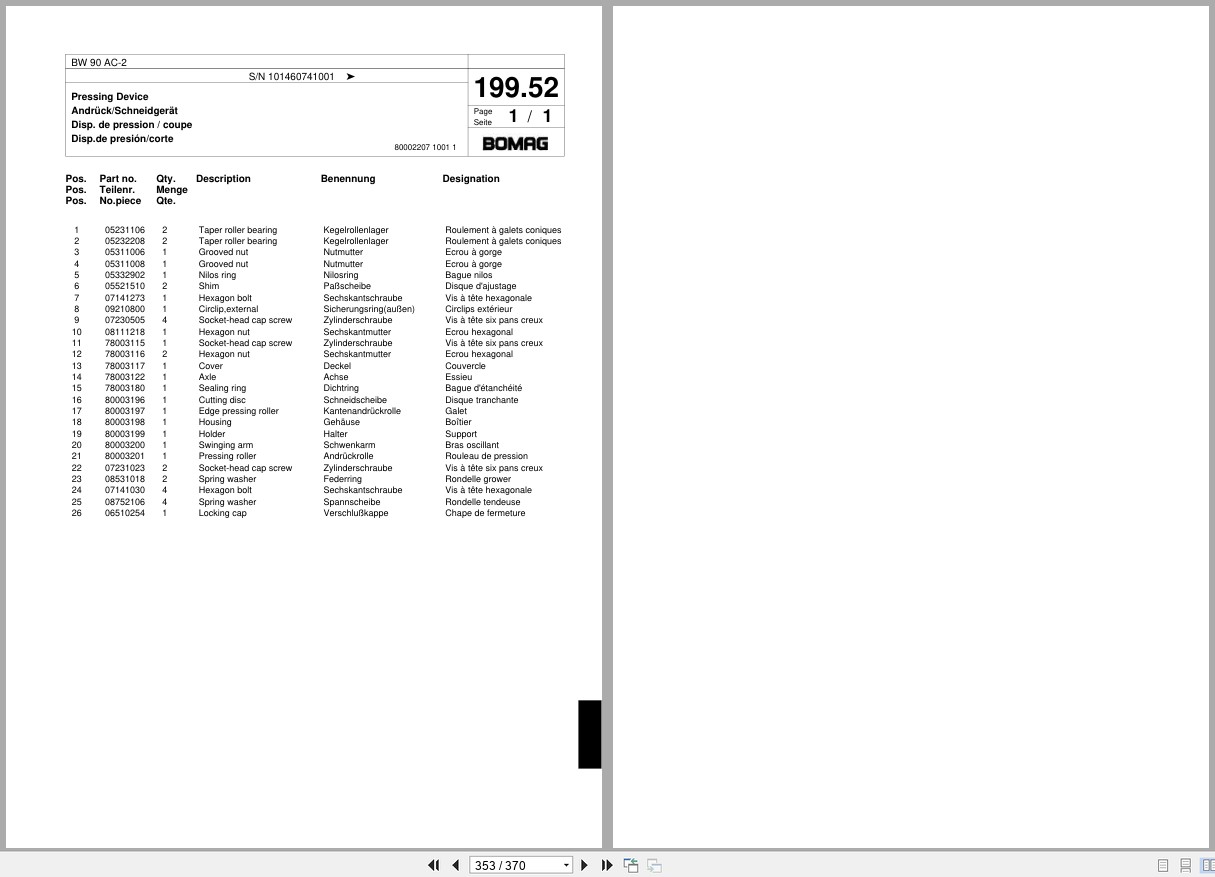 Bomag Combination Roller BW 90 AC 2 Spare Parts Catalog 2007 EN DE FR (3)