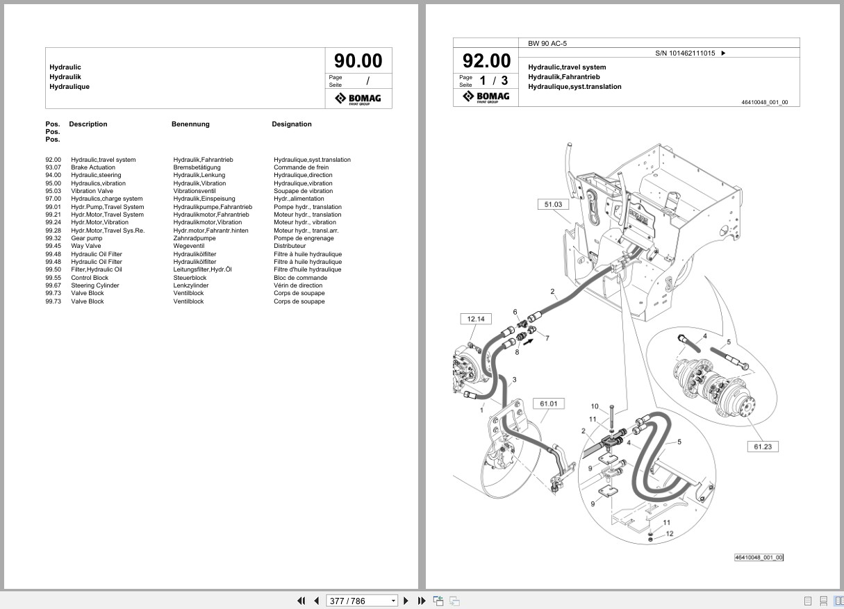 Bomag Combination Roller BW 90 AC 5 Spare Parts Catalog 2018 2025 EN DE FR (2)