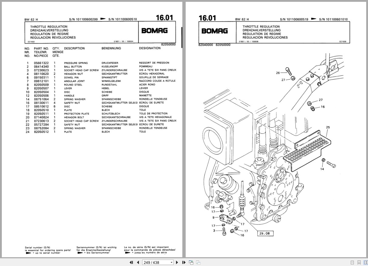 Bomag Double Vibratory Roller BW 62 H Spare Parts Catalog 00810303 2000 EN DE FR (3)