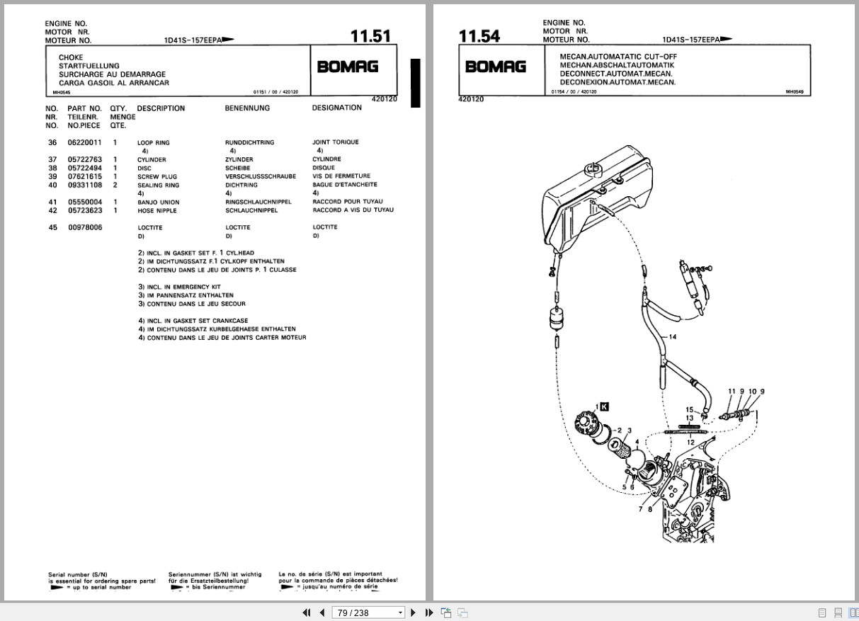 Bomag Double Vibratory Roller BW 62 H Spare Parts Catalog 2001 EN DE FR (2)