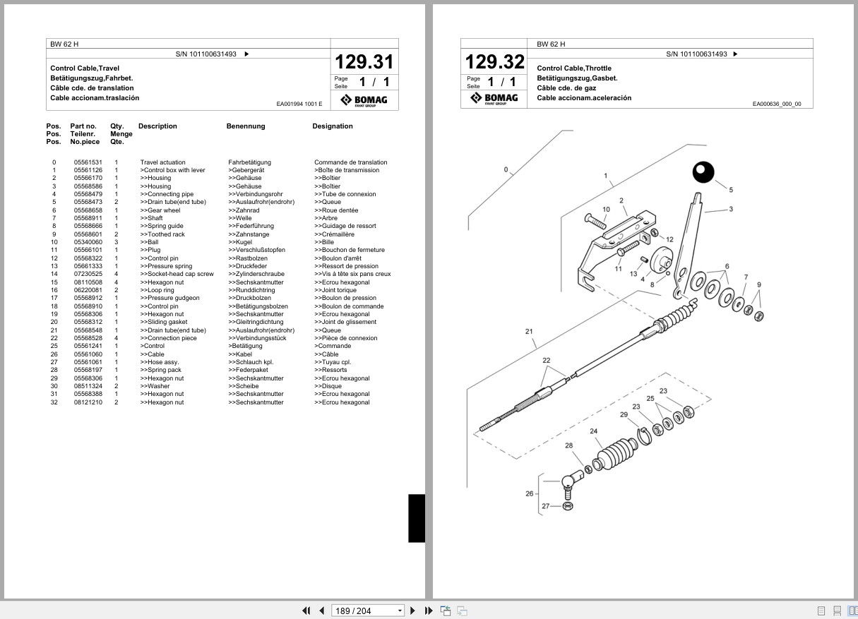 Bomag Double Vibratory Roller BW 62 H Spare Parts Catalog 2010 EN DE FR (3)