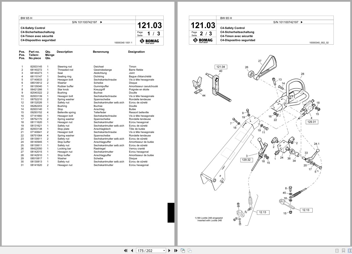 Bomag Double Vibratory Roller BW 65 H Spare Parts Catalog 04.2010 EN DE FR (2)