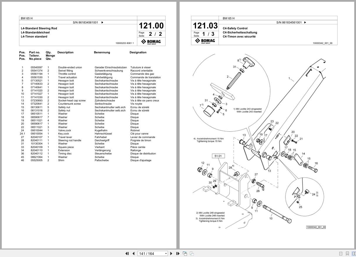 Bomag Double Vibratory Roller BW 65 H Spare Parts Catalog 08.2019 09.2019 EN DE FR (2)