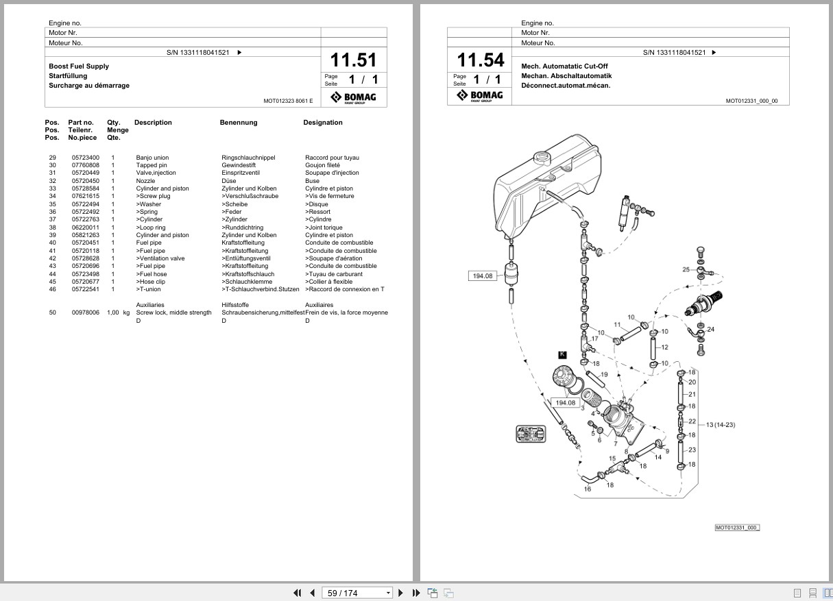 Bomag Double Vibratory Roller BW 65 H Spare Parts Catalog 2018 2019 EN DE FR (3)