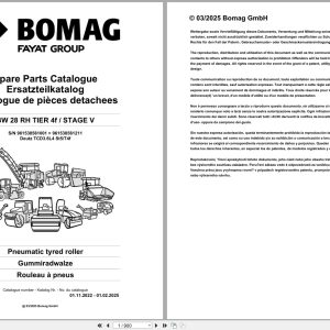 Bomag Pneumatic Tyred Roller BW 28 RH TIER 4f STAGE V Spare Parts Catalog 2022 2025 EN DE FR (1)