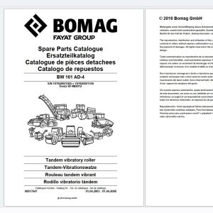 Bomag Roller BW 161 AD 4 Spare Parts Catalog 00817641 EN DE FR (1)