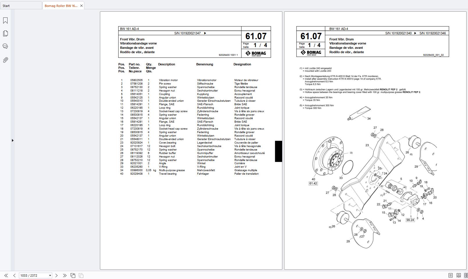 Bomag Roller BW 161 AD 4 Spare Parts Catalog 00817641 EN DE FR (2)