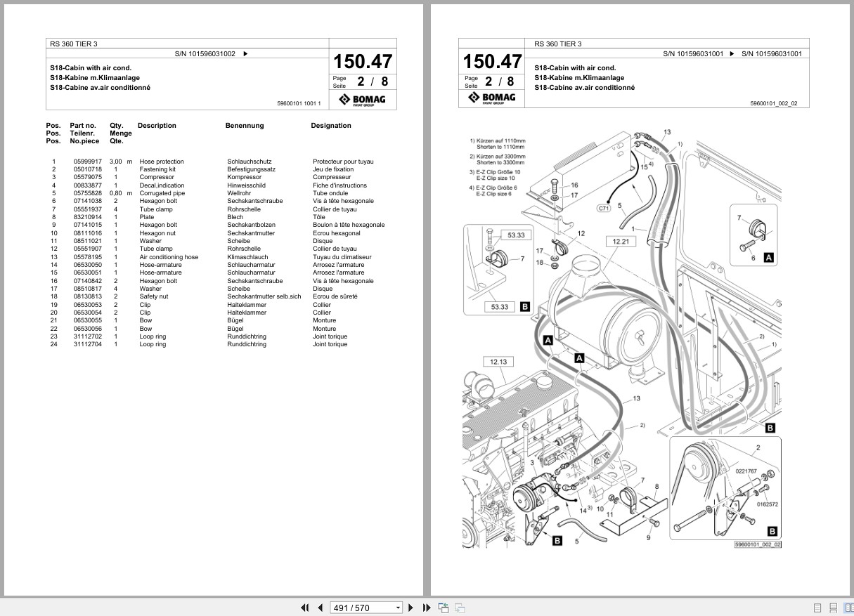 Bomag Soil Stabilizer Asphalt Recycler RS 360 TIER 3 Spare Parts Catalog 2017 2018 EN DE FR (2)