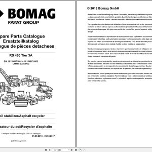Bomag Soil Stabilizer Asphalt Recycler RS 460 Tier 3A Spare Parts Catalog 2016 2017 EN DE FR (1)