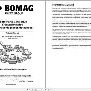 Bomag Soil Stabilizer Asphalt Recycler RS 460 Tier 4f Spare Parts Catalog 2017 2020 EN DE FR (1)