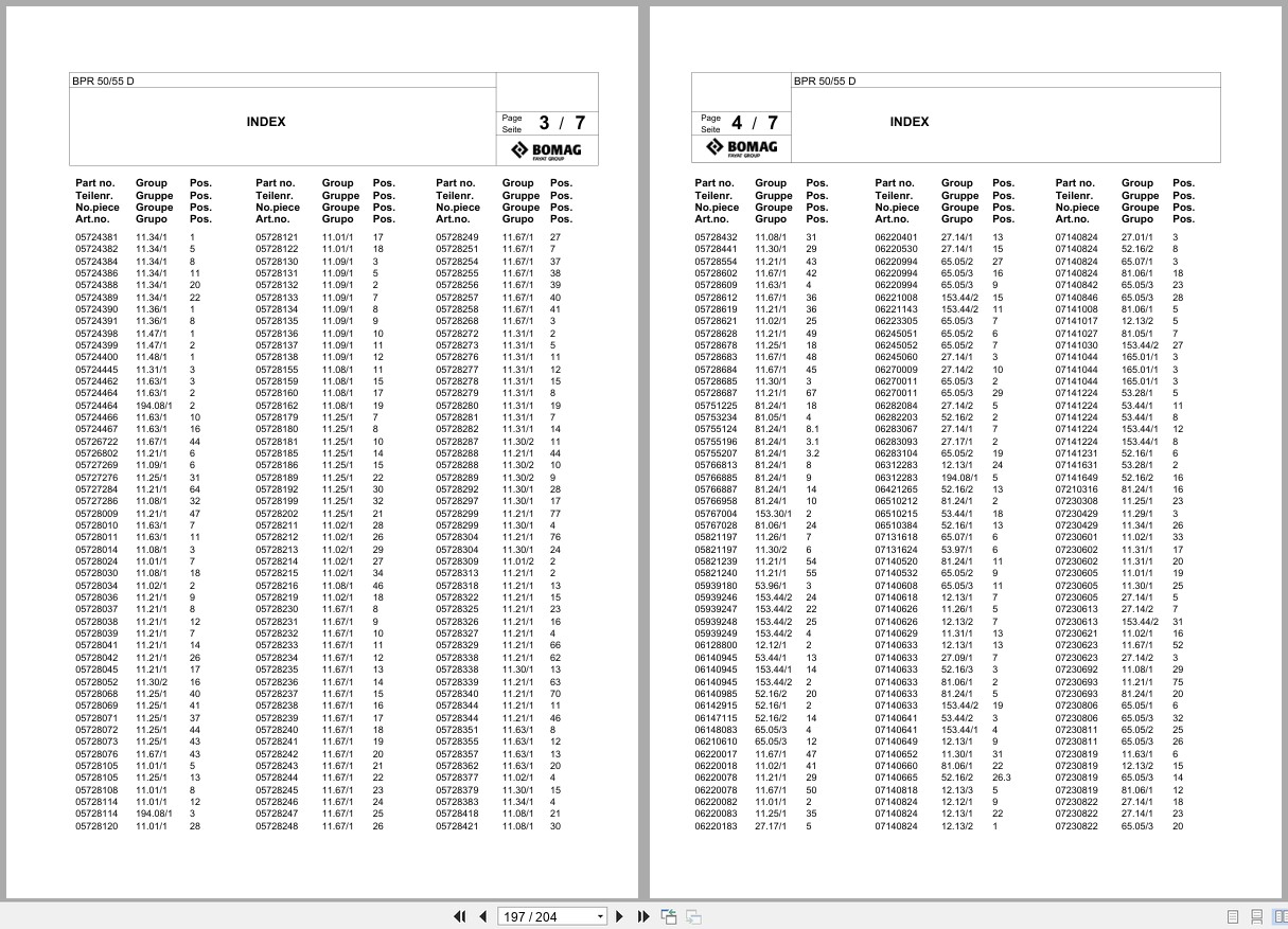 Bomag Vibratory Plate Compactor BPR 50 55 D Spare Parts Catalog 11.2013 05.2014 EN DE FR (2)