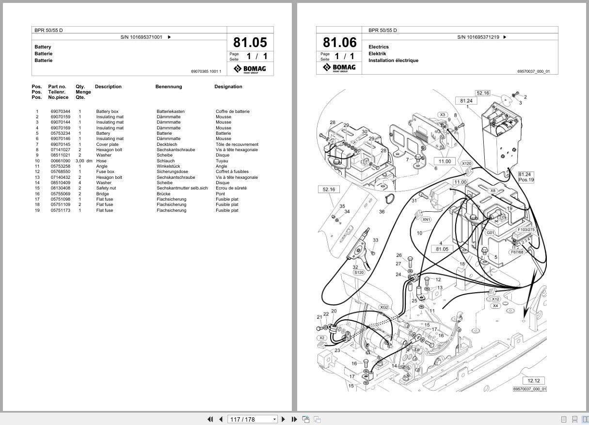 Bomag Vibratory Plate Compactor BPR 50 55 D Spare Parts Catalog 2020 2022 EN DE FR (3)