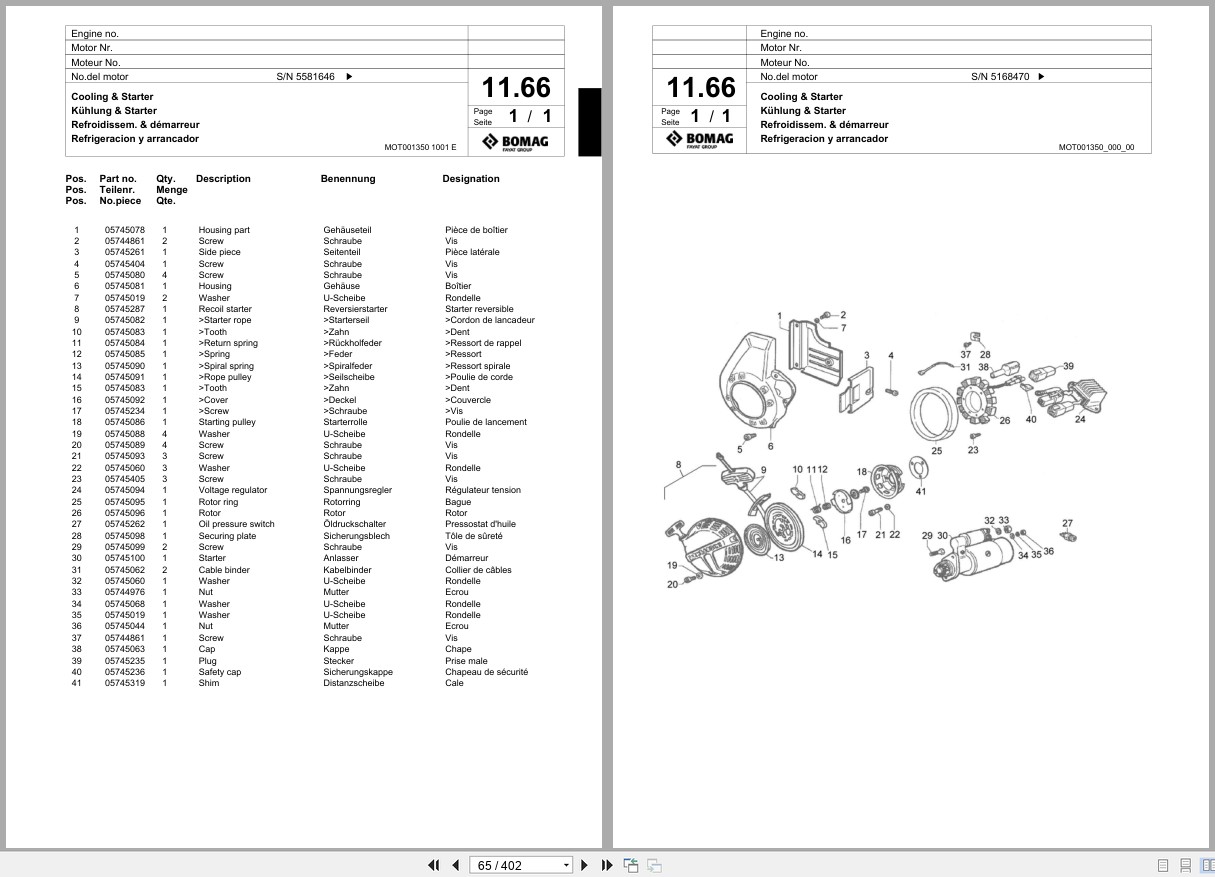 Bomag Vibratory Plate Compactor BPR 55 65 D Spare Parts Catalog 06.2005 10.2007 EN DE FR (3)
