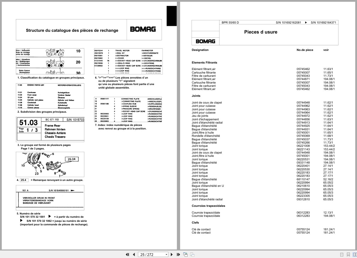 Bomag Vibratory Plate Compactor BPR 55 65 D Spare Parts Catalog 2010 2013 EN DE FR (2)