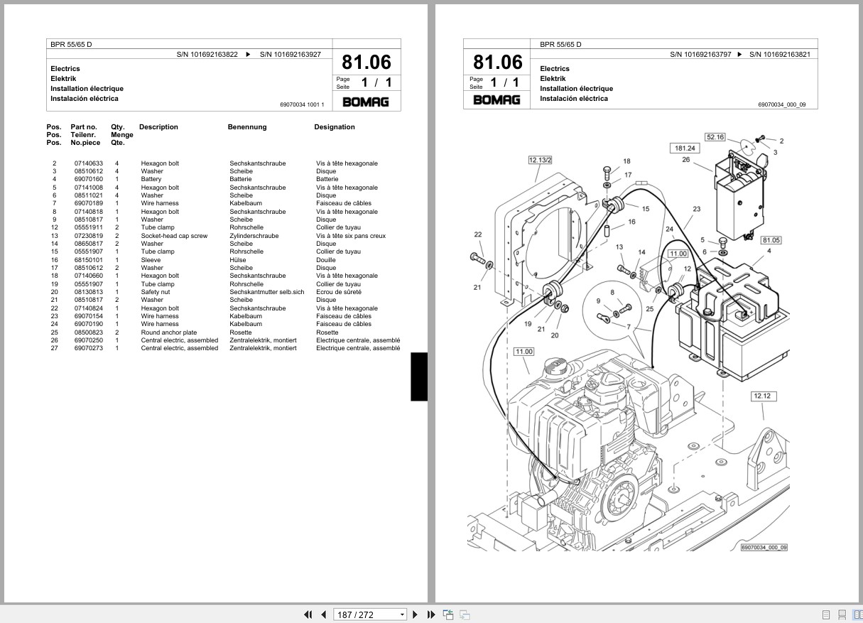 Bomag Vibratory Plate Compactor BPR 55 65 D Spare Parts Catalog 2010 2013 EN DE FR (3)