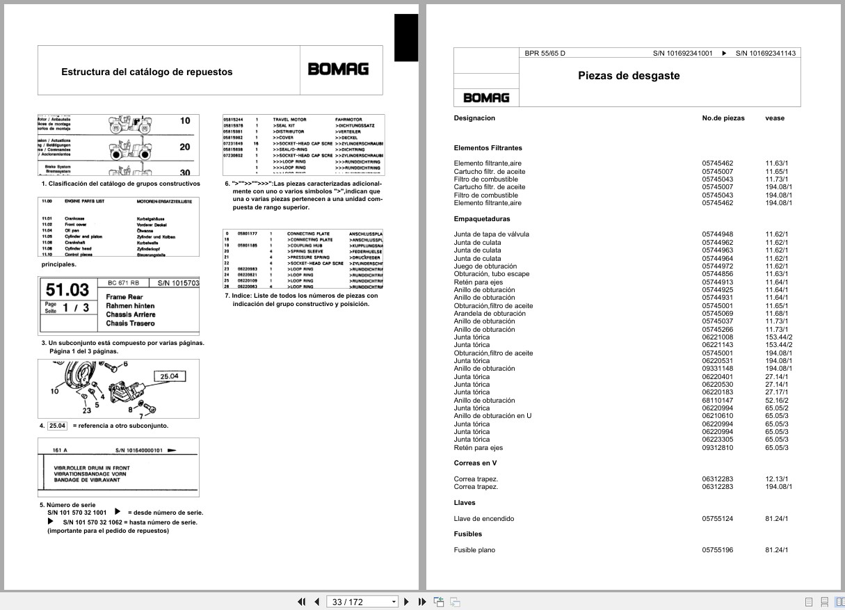 Bomag Vibratory Plate Compactor BPR 55 65 D Spare Parts Catalog 2013 EN DE FR (2)