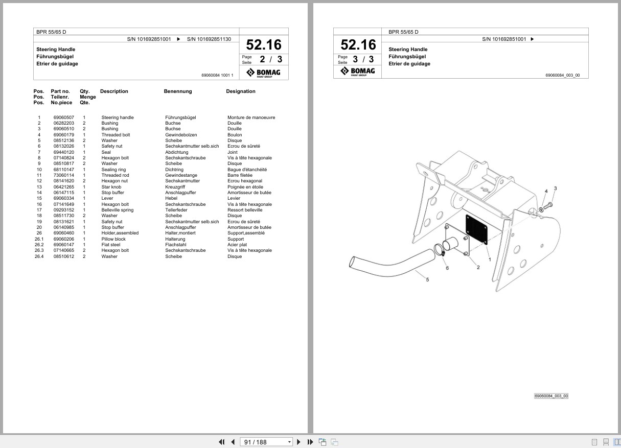 Bomag Vibratory Plate Compactor BPR 55 65 D Spare Parts Catalog 2016 2018 EN DE FR (2)