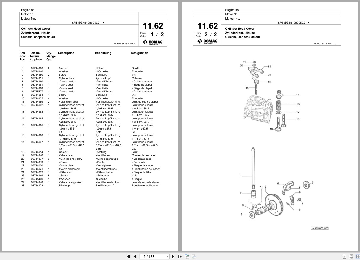 Bomag Vibratory Plate Compactor BPR 55 65 D Spare Parts Catalog 2018 2019 EN DE FR (3)