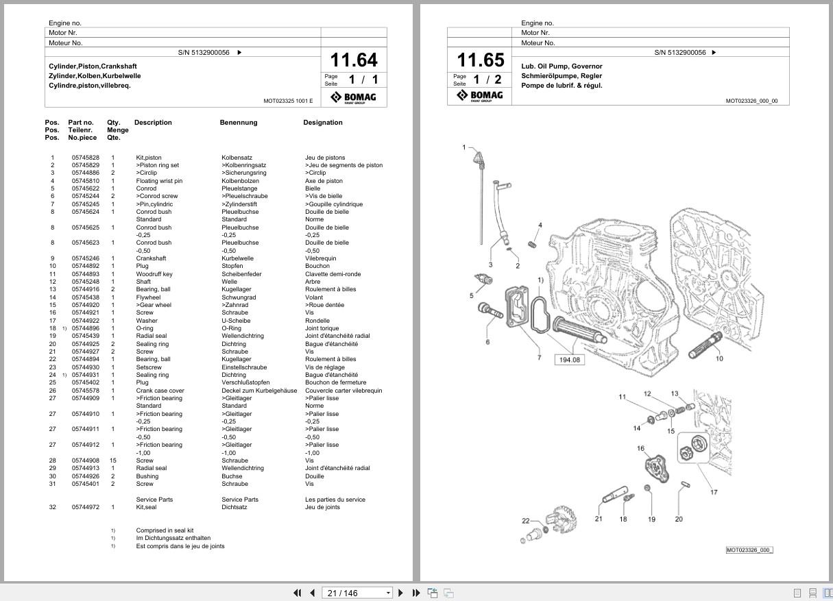 Bomag Vibratory Plate Compactor BPR 55 65 D Spare Parts Catalog 2022 2025 EN DE FR (3)