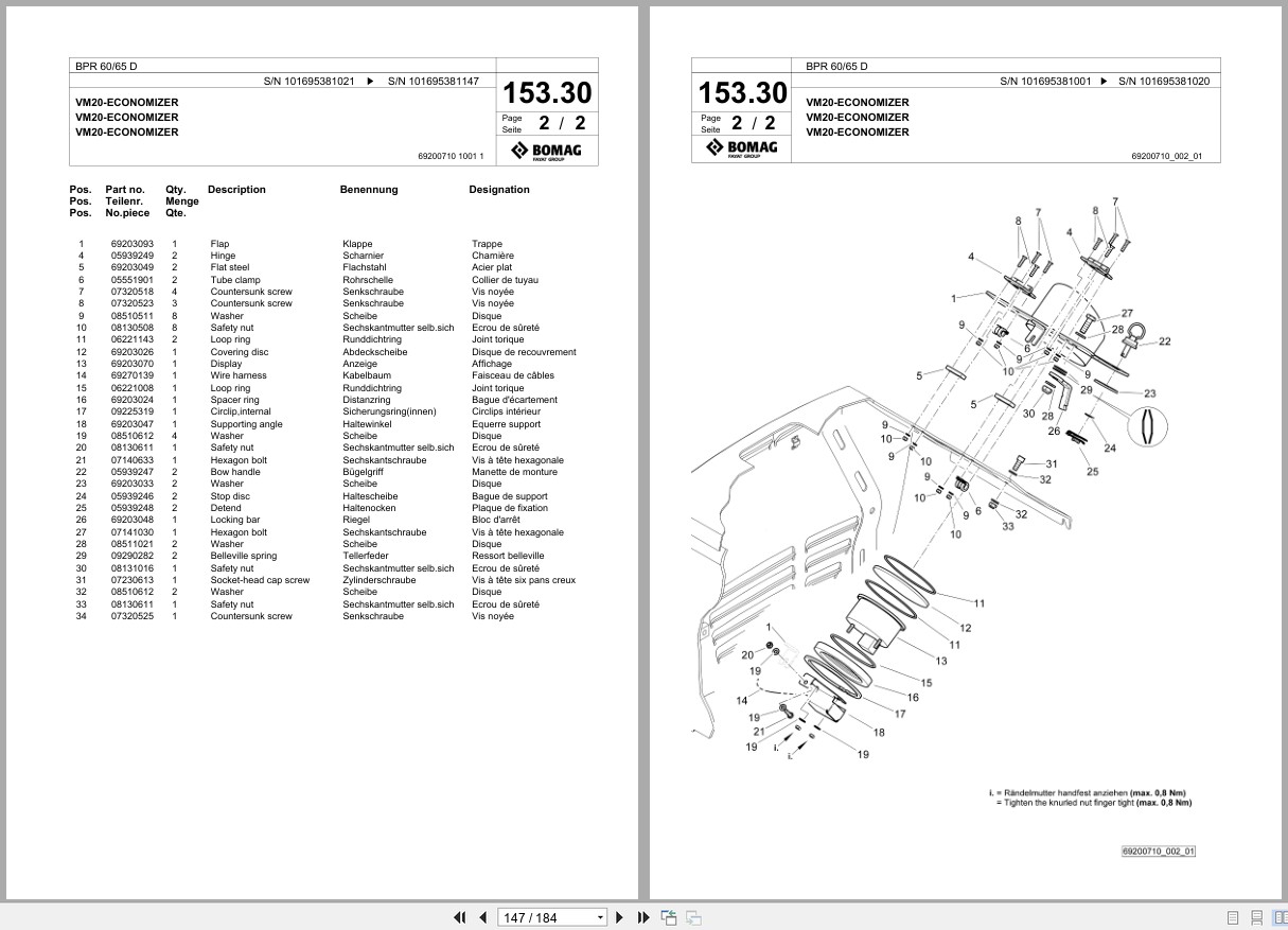 Bomag Vibratory Plate Compactor BPR 60 65 D Spare Parts Catalog 2021 2022 EN DE FR (3)