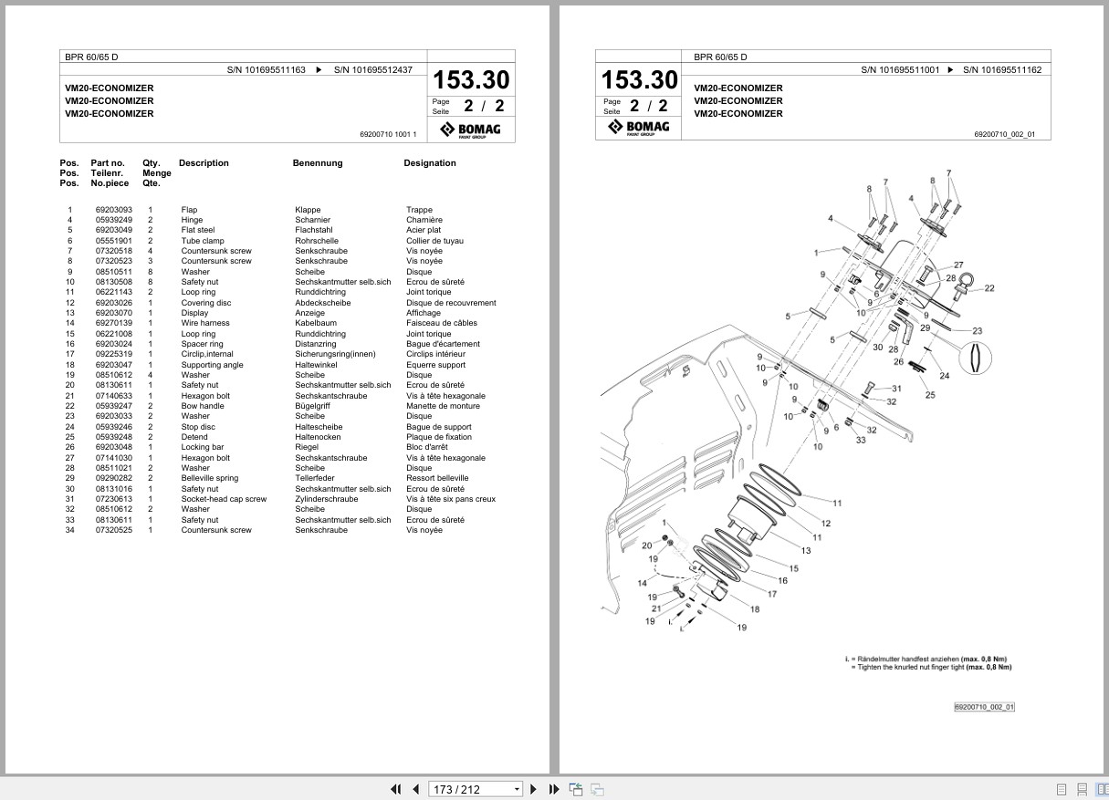 Bomag Vibratory Plate Compactor BPR 60 65 D Spare Parts Catalog 2021 2023 EN DE FR (2)