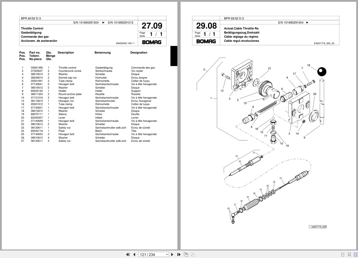 Bomag Vibratory Plate Compactor BPR 65 52 D 3 Spare Parts Catalog 2001 2002 EN DE FR (2)