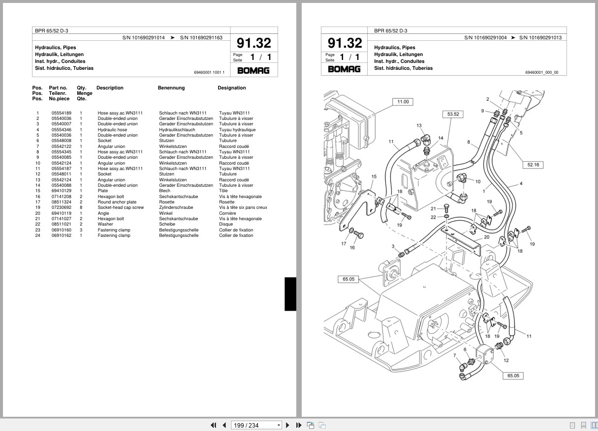 Bomag Vibratory Plate Compactor BPR 65 52 D 3 Spare Parts Catalog 2001 2002 EN DE FR (3)