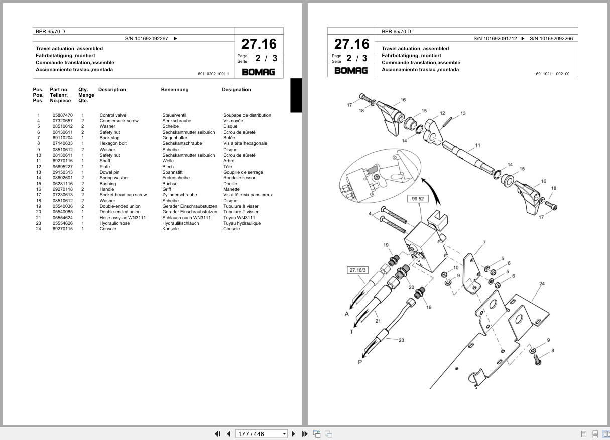Bomag Vibratory Plate Compactor BPR 65 70 D Spare Parts Catalog 2005 2007 EN DE FR (3)
