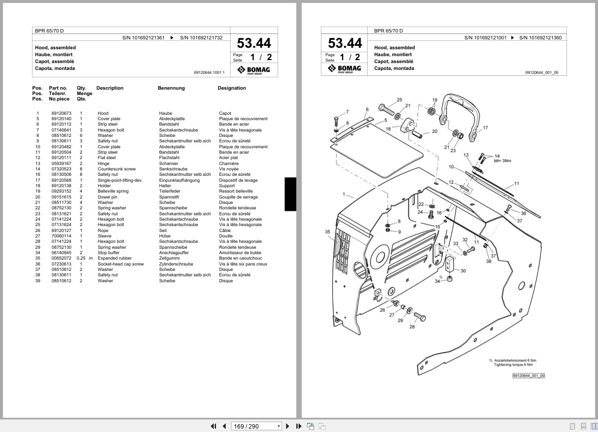 Bomag Vibratory Plate Compactor BPR 65 70 D Spare Parts Catalog 2008 2010 EN DE FR (2)