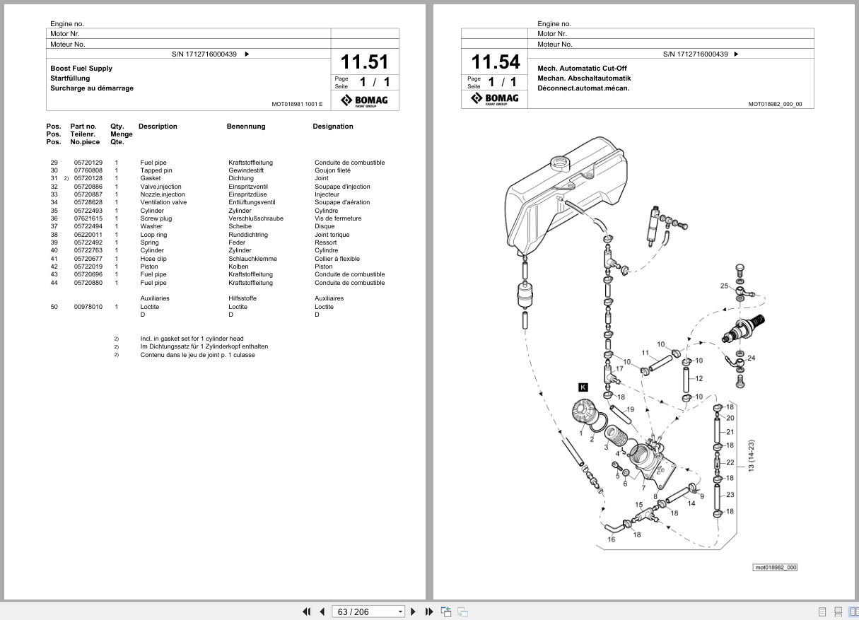 Bomag Vibratory Plate Compactor BPR 70 70 D Spare Parts Catalog 03.2017 09.2018 EN DE FR (2)