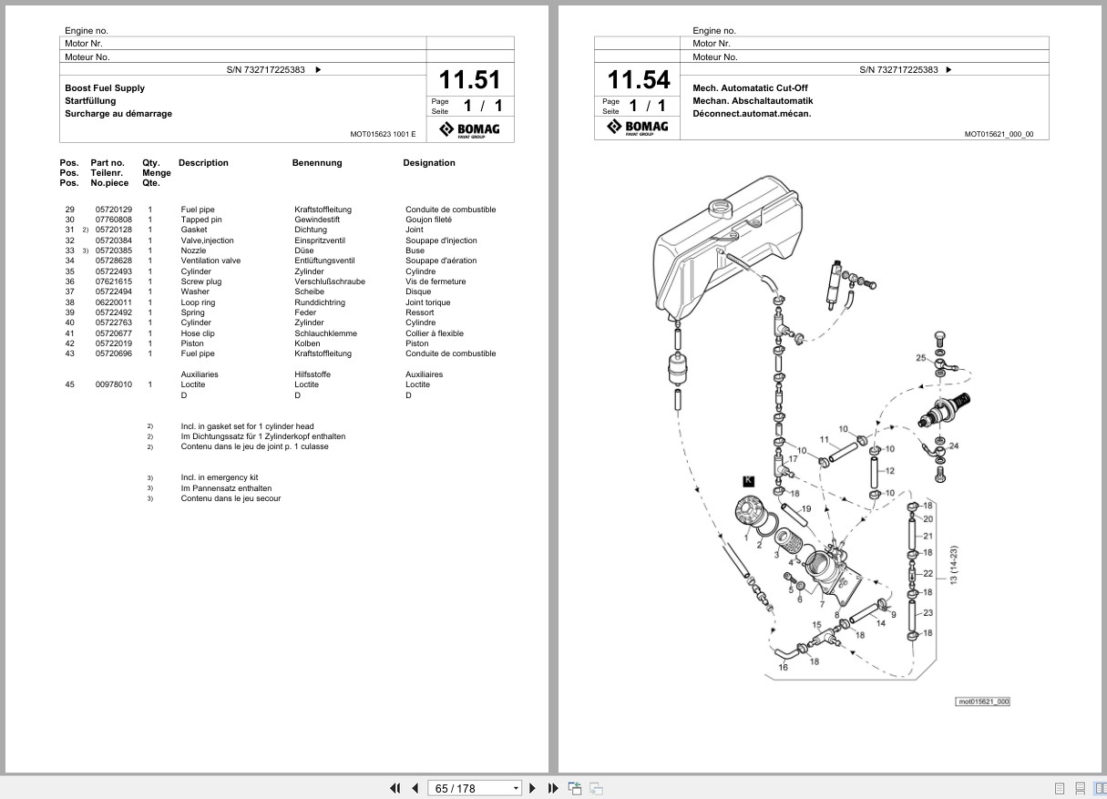 Bomag Vibratory Plate Compactor BPR 70 70 D Spare Parts Catalog 05.2017 07.2018 EN DE FR (3)