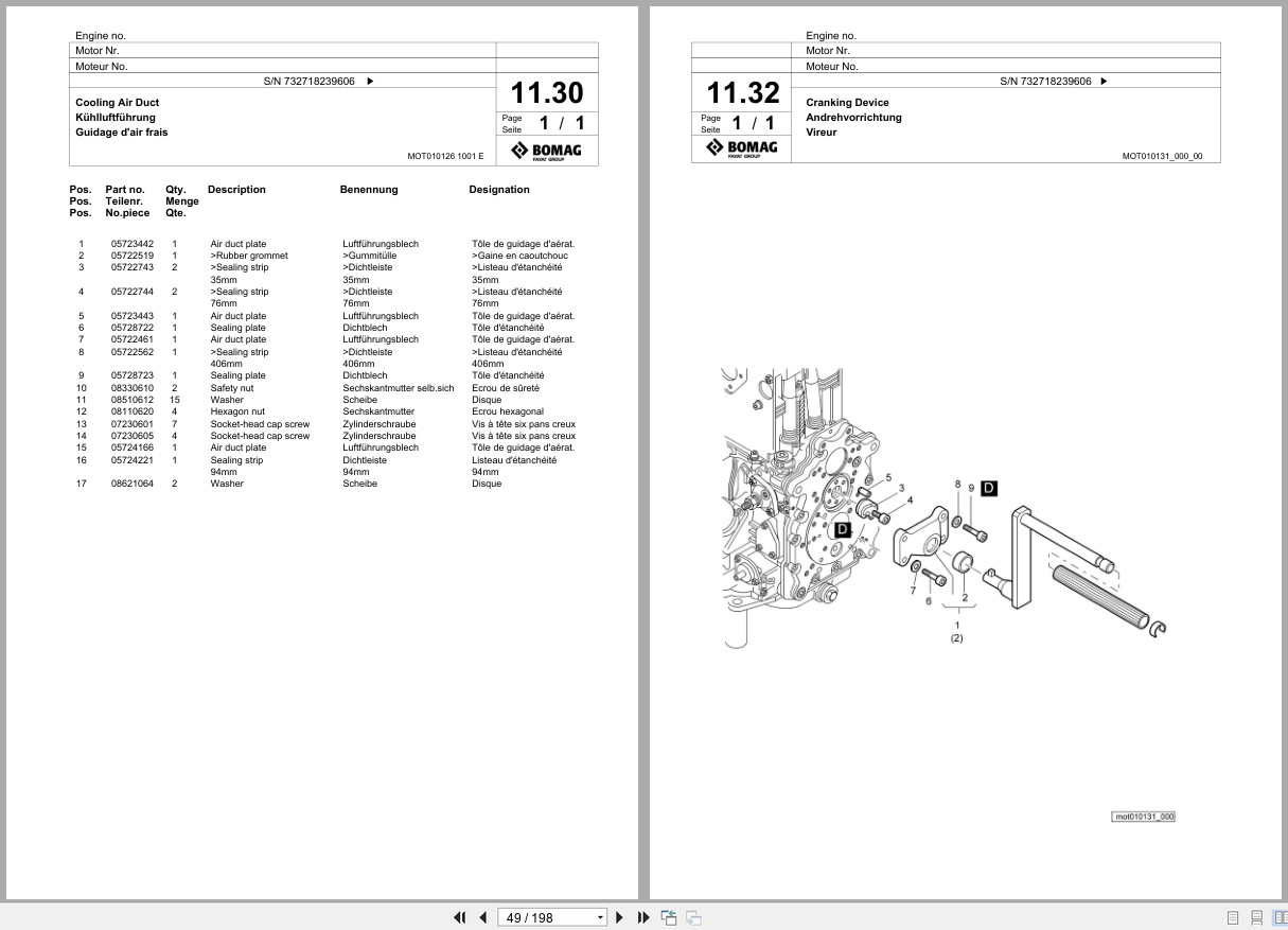 Bomag Vibratory Plate Compactor BPR 70 70 D Spare Parts Catalog 08.2018 01.2019 EN DE FR (2)