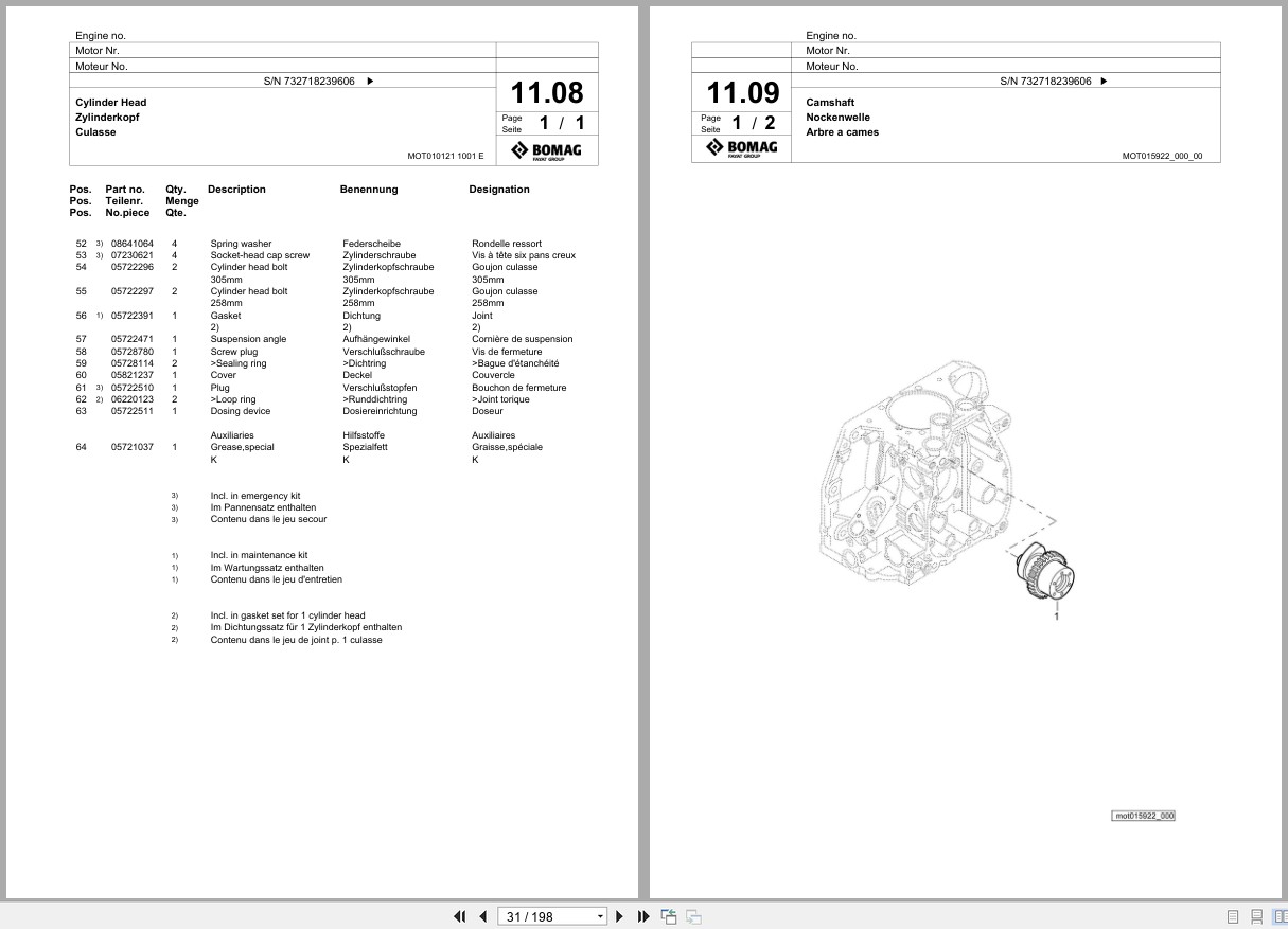 Bomag Vibratory Plate Compactor BPR 70 70 D Spare Parts Catalog 08.2018 01.2019 EN DE FR (3)