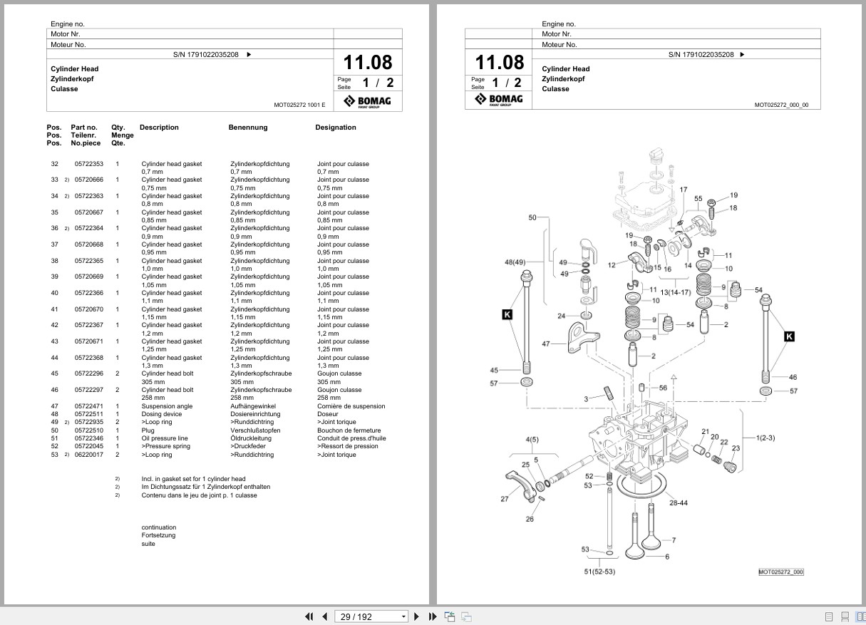 Bomag Vibratory Plate Compactor BPR 70 70 D Spare Parts Catalog 09.2022 02.2025 EN DE FR (2)