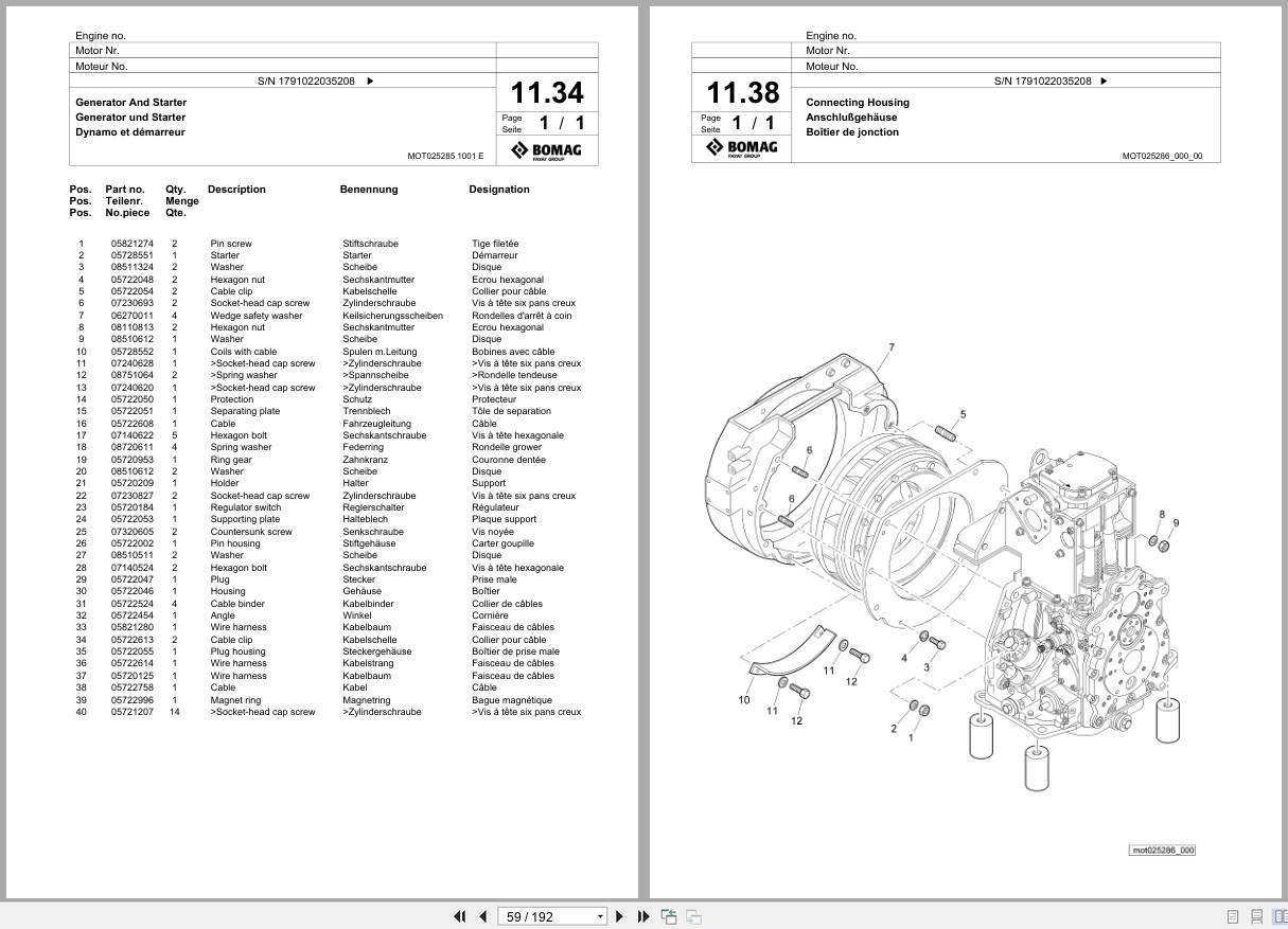 Bomag Vibratory Plate Compactor BPR 70 70 D Spare Parts Catalog 09.2022 02.2025 EN DE FR (3)