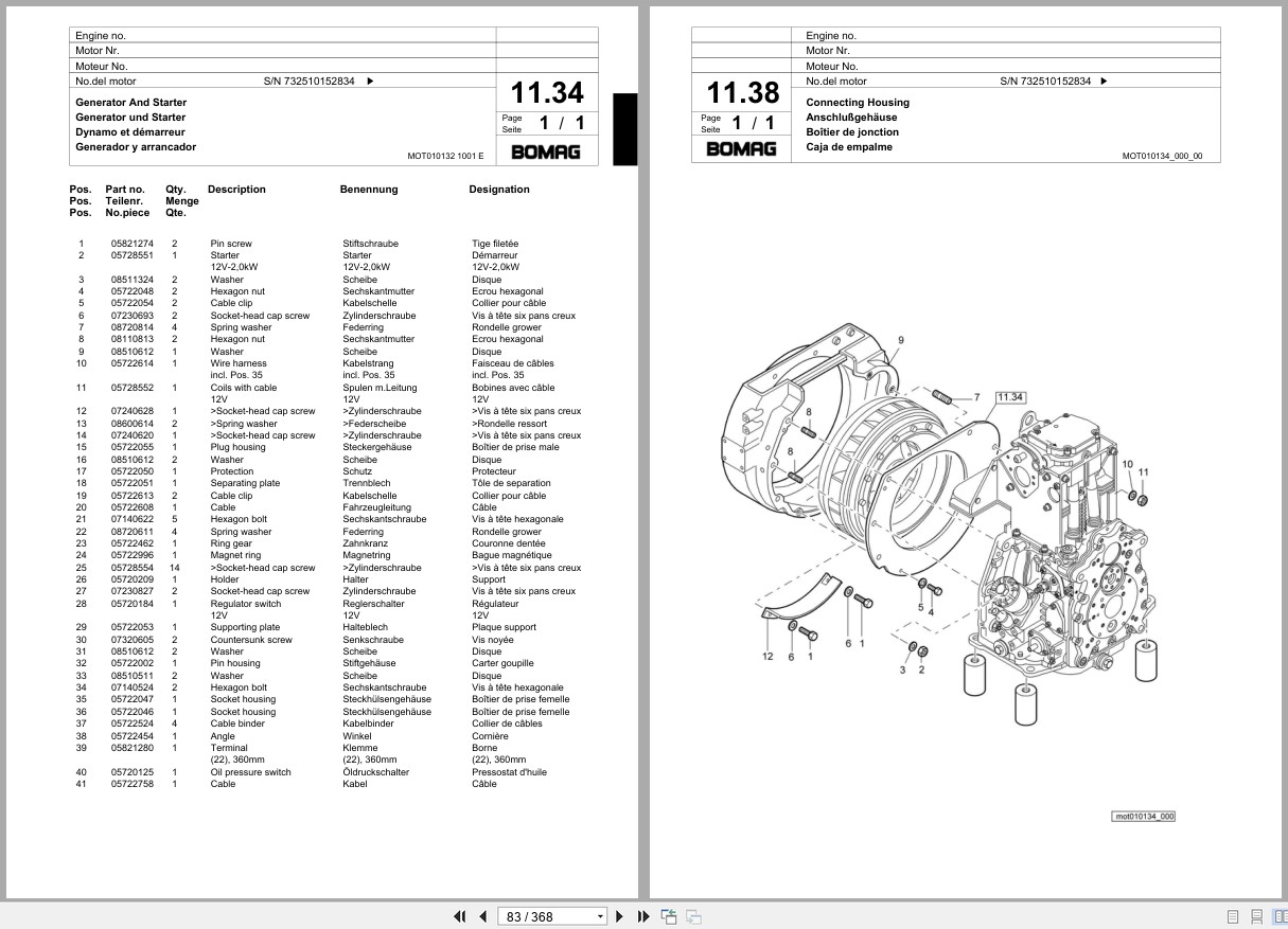 Bomag Vibratory Plate Compactor BPR 70 70 D Spare Parts Catalog 2010 2013 EN DE FR (2)