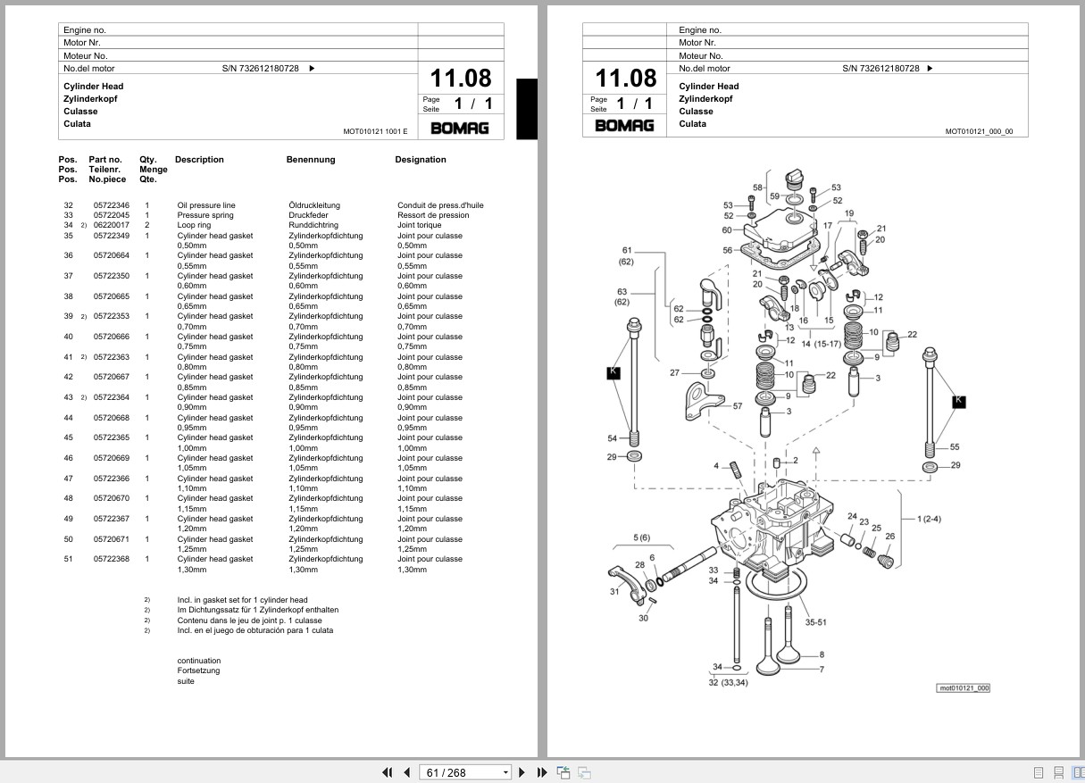 Bomag Vibratory Plate Compactor BPR 70 70 D Spare Parts Catalog 2013 EN DE FR (2)