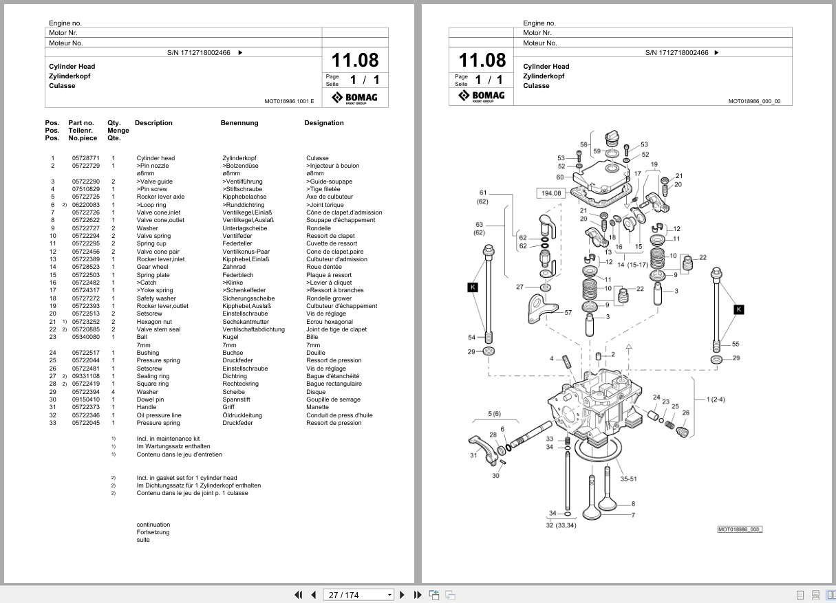 Bomag Vibratory Plate Compactor BPR 70 70 D Spare Parts Catalog 2018 2020 EN DE FR (2)