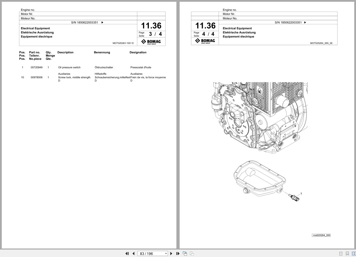 Bomag Vibratory Plate Compactor BPR 70 70 D Spare Parts Catalog 2022 2024 EN DE FR (2)