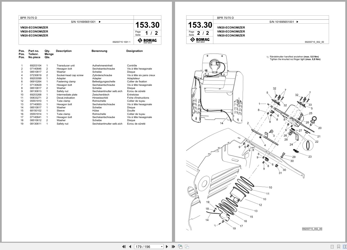 Bomag Vibratory Plate Compactor BPR 70 70 D Spare Parts Catalog 2022 2024 EN DE FR (3)