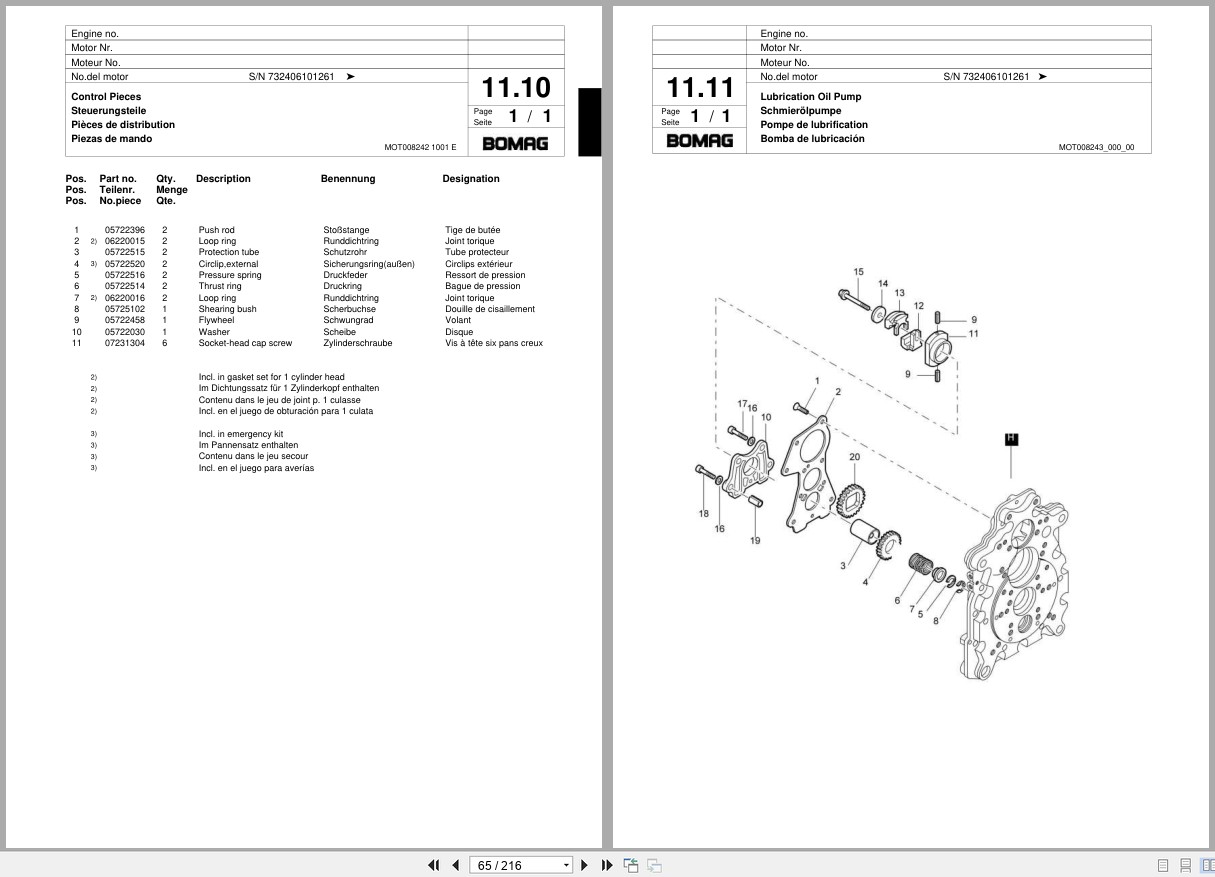 Bomag Vibratory Plate Compactor BPR 75 60 HD 3 Spare Parts Catalog 2006 2007 EN DE FR (3)
