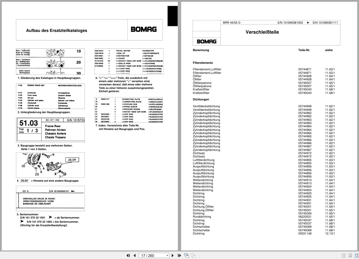 Bomag Vibratory Plate Compactor BRR 45 55 D Spare Parts Catalog 09.2004 08.2005 EN DE FR (3)