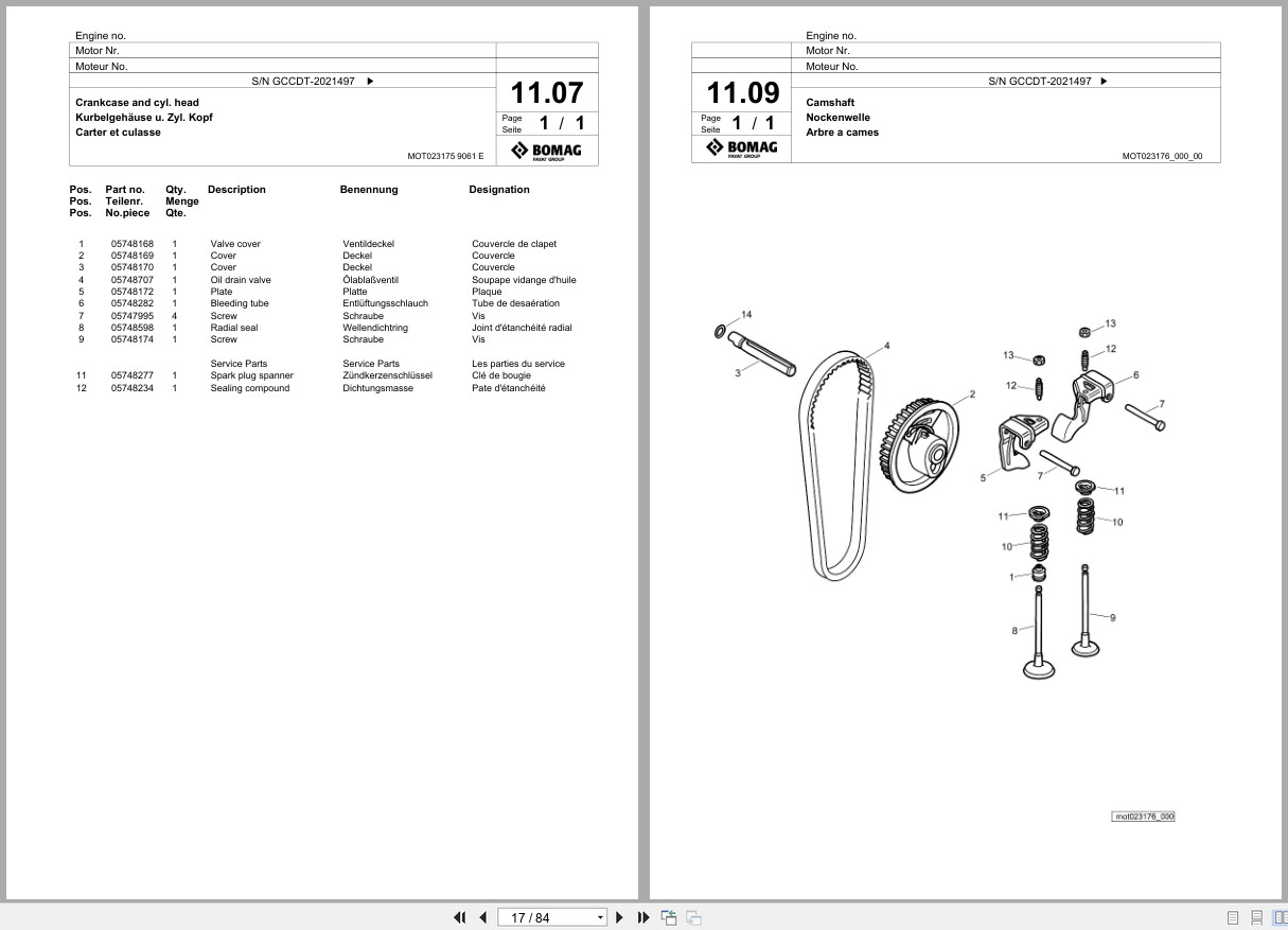 Bomag Vibratory Plate Compactor BVP 10 30 Spare Parts Catalog 2019 2022 EN DE FR (2)